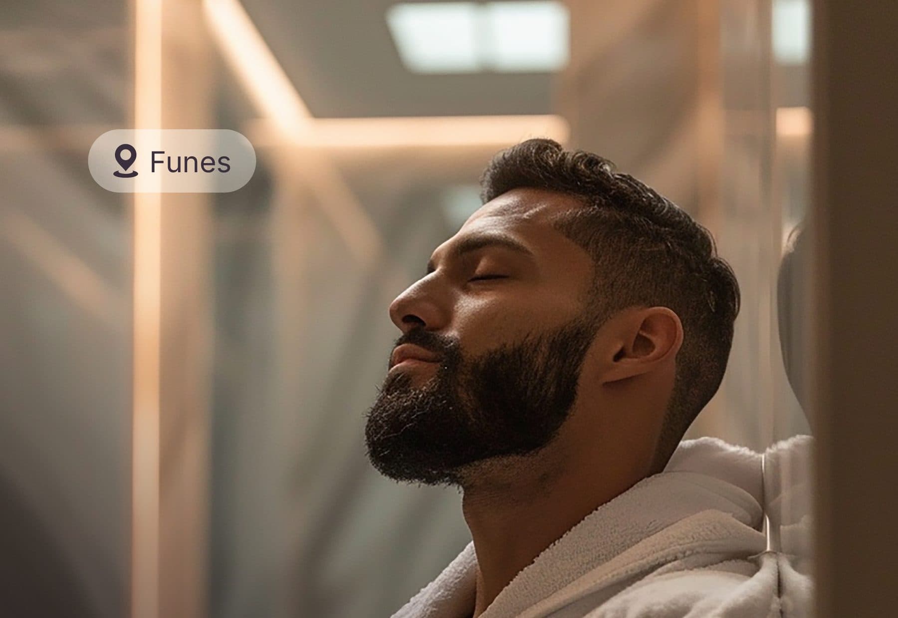 Recuperación deportiva en Casa Leven: persona en sauna, en actitud de recuperación
